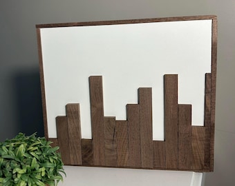 Handmade Wood Wall Art Hanging Decor Black Walnut Unique Home Gift Modern Art