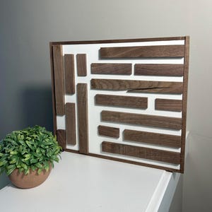 Handmade Wood Wall Art Hanging Decor Black Walnut Unique Home Gift Modern Art