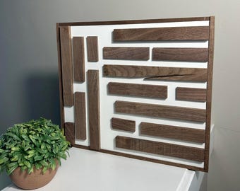 Handmade Wood Wall Art Hanging Decor Black Walnut Unique Home Gift Modern Art
