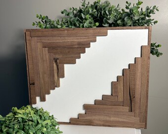 Handmade Wood Wall Art Hanging Decor Black Walnut Unique Wood Pattern Home Gift Modern Art