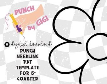 Daisy Flower Punch Needle Pattern: Mug Rug Template (PDF Pattern)