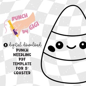 Candy Corn Punch Needle Pattern: Halloween Mug Rug Template (PDF Pattern)