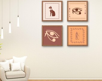 Auge des Horus Wand Kunst Antikes Ägypten Design 4 Bilder Printable Decor