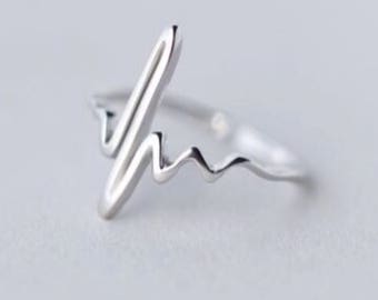 Heartbeat Silver Ring Jewelry