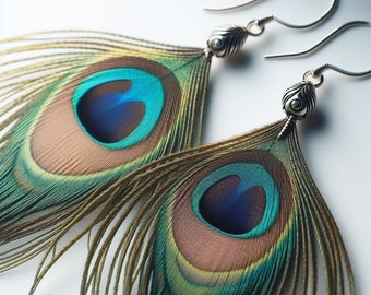 Beautiful Peacock Drop Earrings