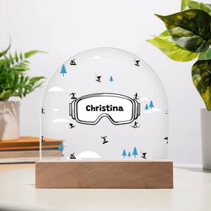 Ski Night Light personalized LED – Ski Themed Gifts for Skiers, Boys Night Light, Christmas & Birthday Gift, Skier Night Light, Ski Décor