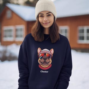 Custom French Bulldog Sweatshirt - Personalized Frenchie Crewneck - Dog Mom Gift - Bulldog Shirt