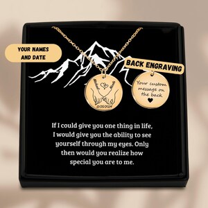 Bergketting graveerbaar, gepersonaliseerde gouden bergsieraden met namen, unieke outdoorcadeaus voor vrouwen, berichtkaart Mountain Lover