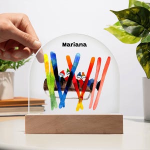 Ski Night Light – Custom Ski Gifts, Ski Themed Decor, LED Night Light for Skiers, Unique Christmas or Birthday Gift