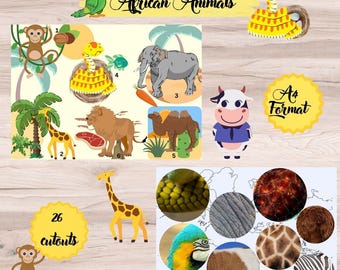 Animal Riddles and Matching Game African Animals Printable Montessori Learning
