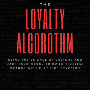 May include: Book cover with the title "THE LOYALTY ALGORITHM" in large red letters. The background is a dark gray with lines of code. The author's name, Dr. Delano B. Gurley, is at the bottom.