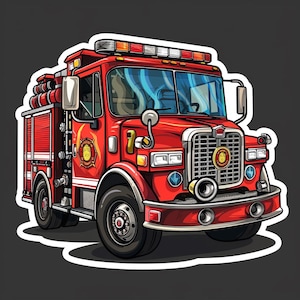 Pegatinas Infantiles de Bomberos y Coches de Bomberos | Stickers Divertidos para Decorar Cuadernos, Juguetes y Más