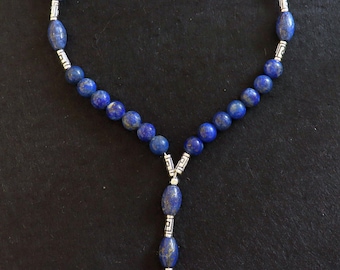 Anglican Episcopal Rosary Prayer Beads Lapis Lazuli and Sterling Silver