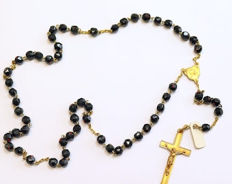 Catholic Vintage Rosary New Old Stock Bloodstone  & Gold Plated Exquisite Series N0.2