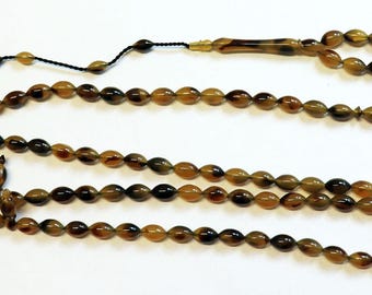 Islamic Prayer Beads Tesbih Faux Tortoise Vintage Galalith 99 Beads -Rare Collector's - Promotional offer
