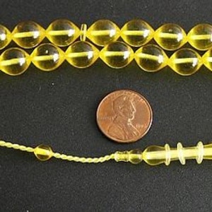 Prayer Worry  Beads Tesbih GOLD Turkish Amber Catalin - SUPERIOR CARVING - Rare Color