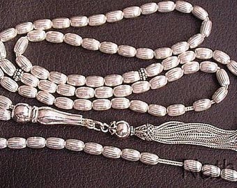 Islamic Prayer Beads ALL sterling Silver -Impressive 99 Beads