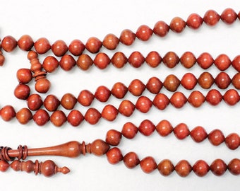 Islamic Prayer Beads Rosary 99 Beads Tesbih Pinkivory Wood - UNIQUE - Museum Quality