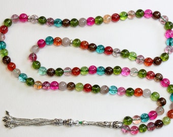 Islamic Prayer Beads Gebteskette 99 Tourmaline & Sterling Silver