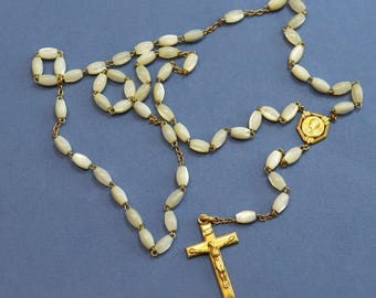 Catholic Vintage Rosary New Old Stock M.O.P. & Gold Plated Exquisite Series No 33