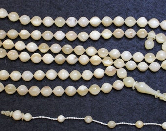 Islam Prayer Beads Tesbih Wild Goat Horn 99 Beads Gebetskette Exceptional Carving - High Rarity