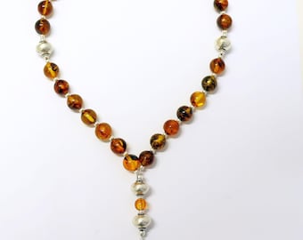 Chapelet épiscopal anglican, perles de prière, ambre de la Baltique véritable et argent sterling