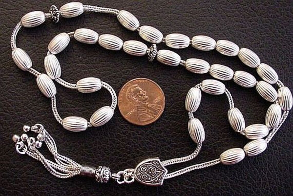 Worry Beads Greek Komboloi Entirely in Heavy Sterling Silver Etsy