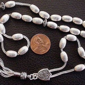 Worry Beads Greek Komboloi Entirely in Heavy Sterling Silver