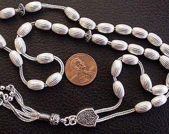 Worry Beads Greek Komboloi Entirely in Heavy Sterling Silver
