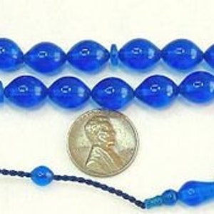 Prayer Worry  Beads Tesbih BLUE Turkish Amber Catalin - SUPERIOR CARVING