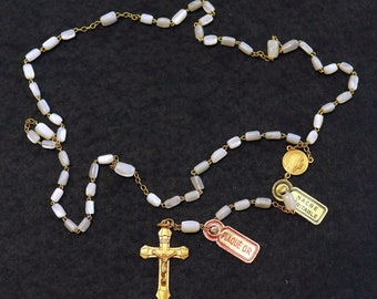 Catholic Vintage Rosary New Old Stock M.O.P. & Gold Plated Exquisite Series No 42