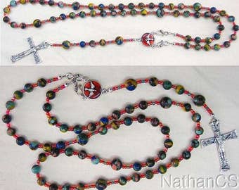 Wearable Catholic Rosary Necklace Rainbow Calcilica & Sterling Silver -  New Concept