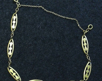 1930’s Communion 18 K Solid Gold Bracelet with Blue Enamel Medal - Unique & Charming