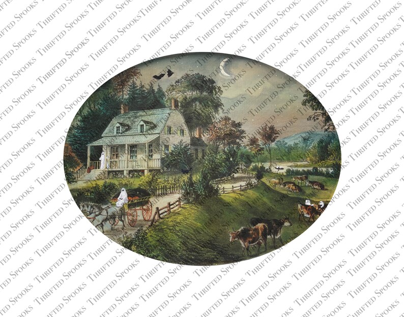 Vintage Ghost Art Print - Spooky and Whimsical Halloween Decor - Solstice Spooks image 2