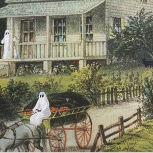 Vintage Ghost Art Print - Spooky and Whimsical Halloween Decor - Solstice Spooks image 4