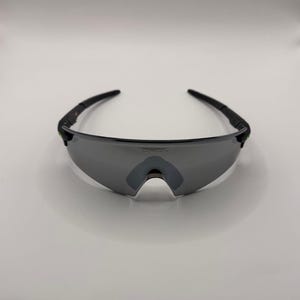O Encoder Strike Shield Sonnenbrille - Schwarzer Rahmen Silber Prizm Spiegellinse - Sport Wrap around Radsport Laufbrille
