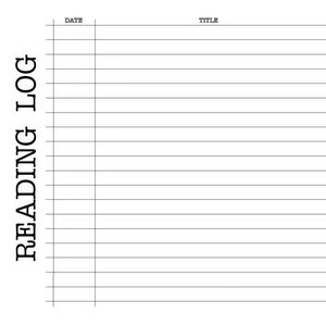 Reading Log Classic Black and White