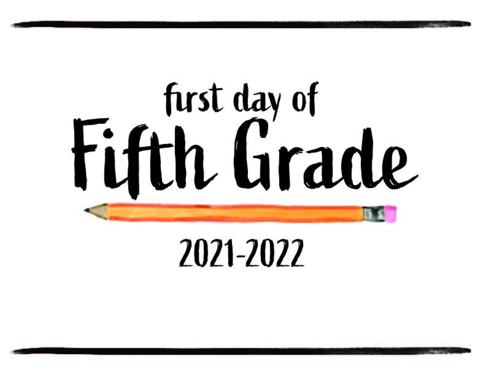 First And Last Day Of Fifth Grade Signs Watercolor Pencil Etsy UK