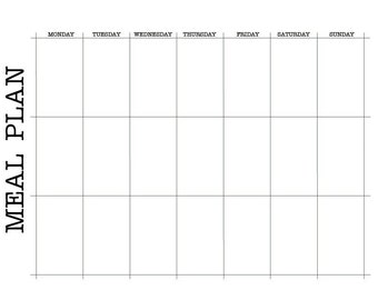 Weekly Meal Planner Classic Black and White