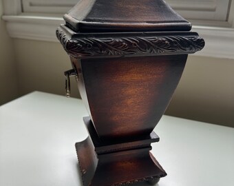 Decorative wooden urn