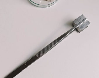 Masher tweezers with flat plates 2.5 cm Lampwork glassblowing fusing tools