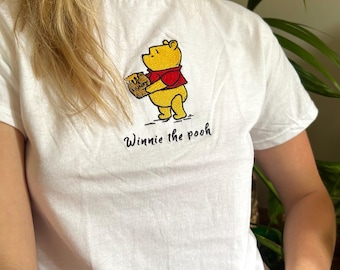 Embroidered Winnie The Pooh Unisex T-shirt, Classic Character