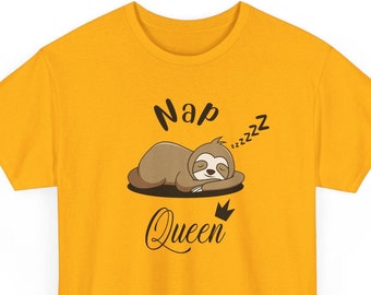 Nap Queen Faultier Grafik-T-Shirt - Unisex aus schwerer Baumwolle T-Shirt