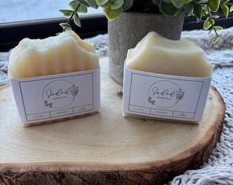Unscented Cold Process Soap | Gentle Handmade Vegan Soap with Coconut, Palm & Olive Oil | Fragrance-Free Natural Bar for Sensitive Skin