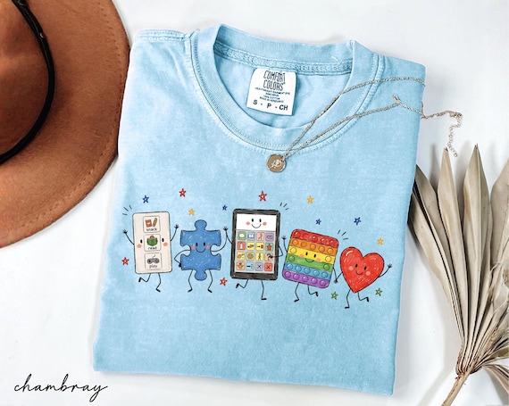 Comfort Colors® Autism Doodle Characters Shirt, Neurodiversity Tee, Inclusion Shirt, Autism Support Gift, SPED Teacher Shirt,Autism Mom Gift