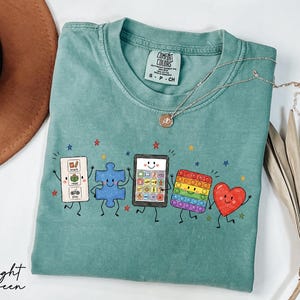 Comfort Colors® Autism Doodle Characters Shirt, Neurodiversity Tee, Inclusion Shirt, Autism Support Gift, SPED Teacher Shirt,Autism Mom Gift image 5