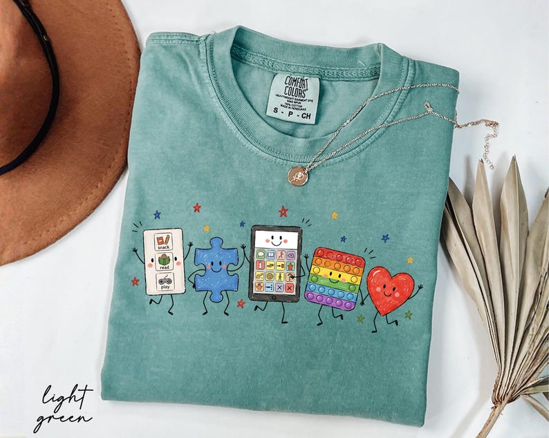 Comfort Colors® Autism Doodle Characters Shirt, Neurodiversity Tee, Inclusion Shirt, Autism Support Gift, SPED Teacher Shirt,Autism Mom Gift image 5