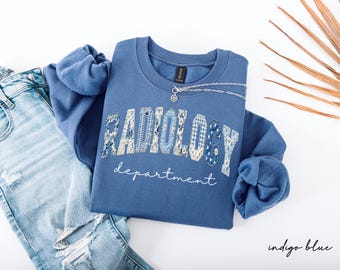 Radiology Tech Sweatshirt, Faux Patchwork Rad Tech Crewneck, Radiologic Technologist Sweater, X Ray Tech Gift, Radiology Student Grad Gifts