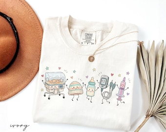 Camiseta Comfort Colors® con personajes de dibujos para enfermeras de la UCIN, camiseta de la Unidad de Cuidados Intensivos Neonatales, regalo para enfermeras de la UCIN, regalos de agradecimiento para enfermeras, enfermera de bebés