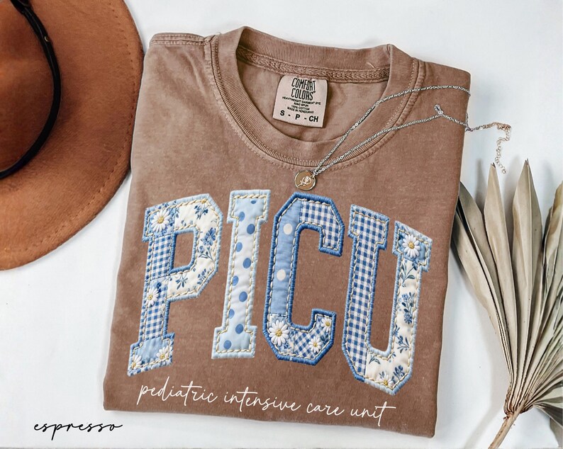 Comfort Colors® PICU Nurse Floral Shirt, Faux Patchwork Pediatric Intensive Care Unit Tee, Nurse Graduation Gift, Nurse Appreciation Gifts image 10
